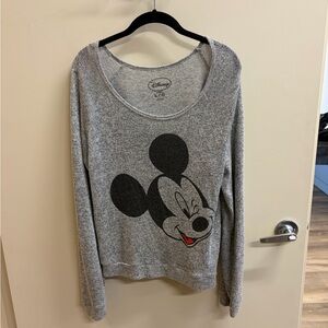 Disney Heather Gray Mickey Mouse Pullover